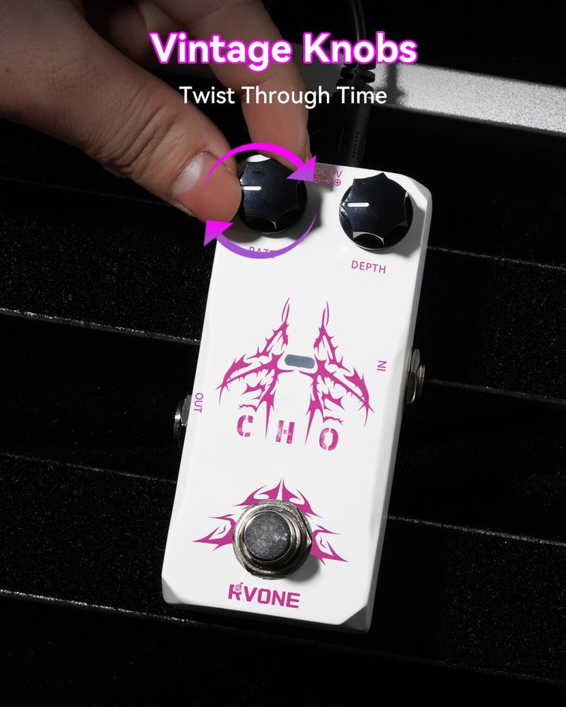 RVONE Chorus Guitar Pedal, Analog Guitar Pedal with BBD Circuitry, Guitar Effects Pedal True Bypass & Aluminum Case, Electric Guitar - Image 5